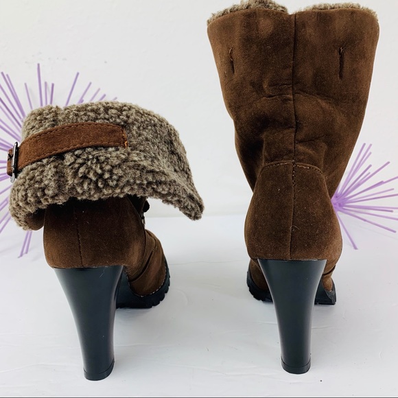 🎊HP🎊 Brown Suede Lace Up Heeled Boot - Picture 6 of 8
